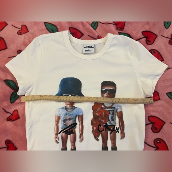 Bershka x Ca7riel y Paco Amoroso Women’s Graphic White Baby T-Shirt PAPOTA 💪 Y2K - Picture 3 of 5